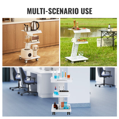 Trolley Cart Dental Lab Mobile Rolling Serving Cart 3 Layers with Socket - Image 6