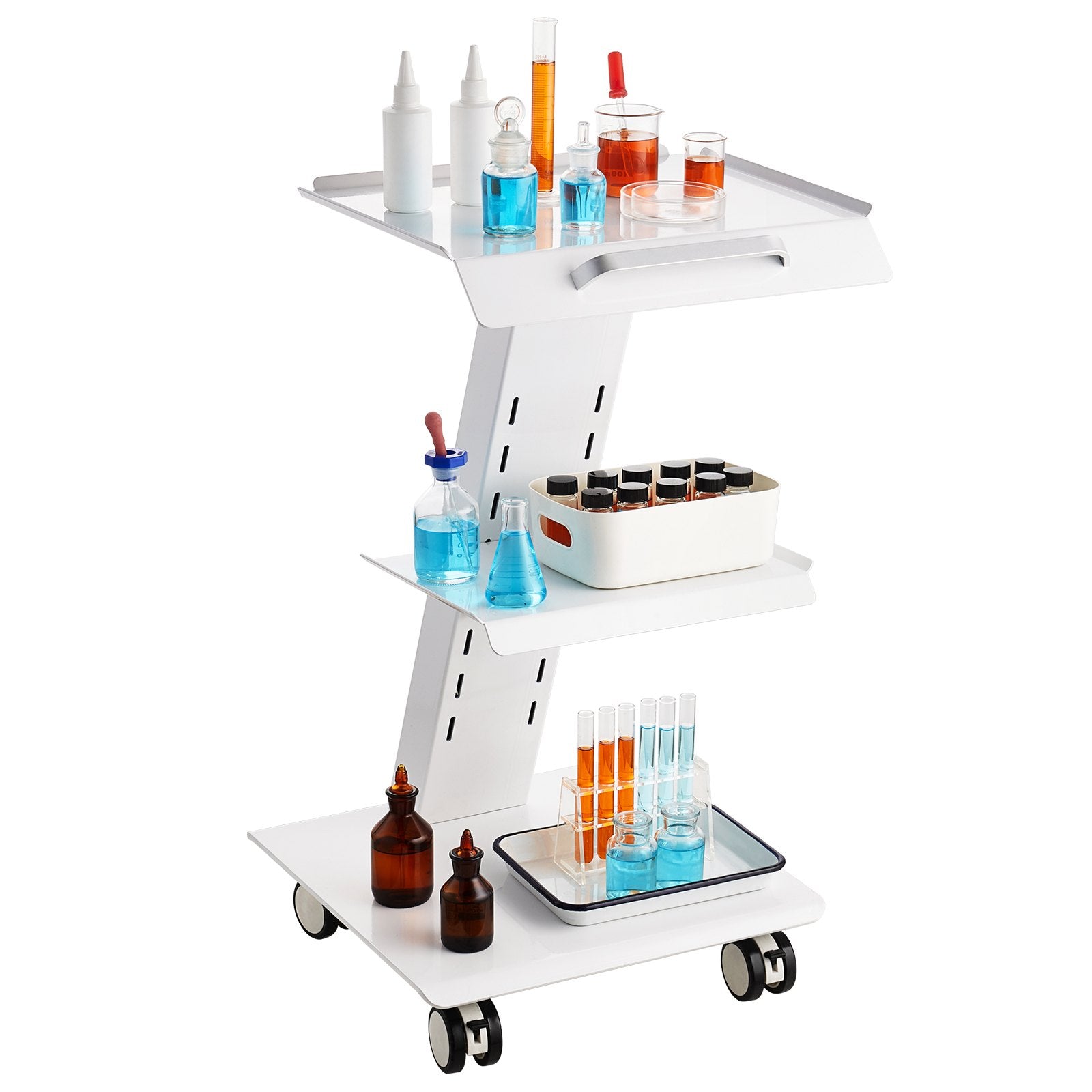 Trolley Cart Dental Lab Mobile Rolling Serving Cart 3 Layers with Socket - Image 9