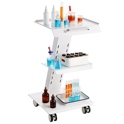 Trolley Cart Dental Lab Mobile Rolling Serving Cart 3 Layers with Socket - Image 9