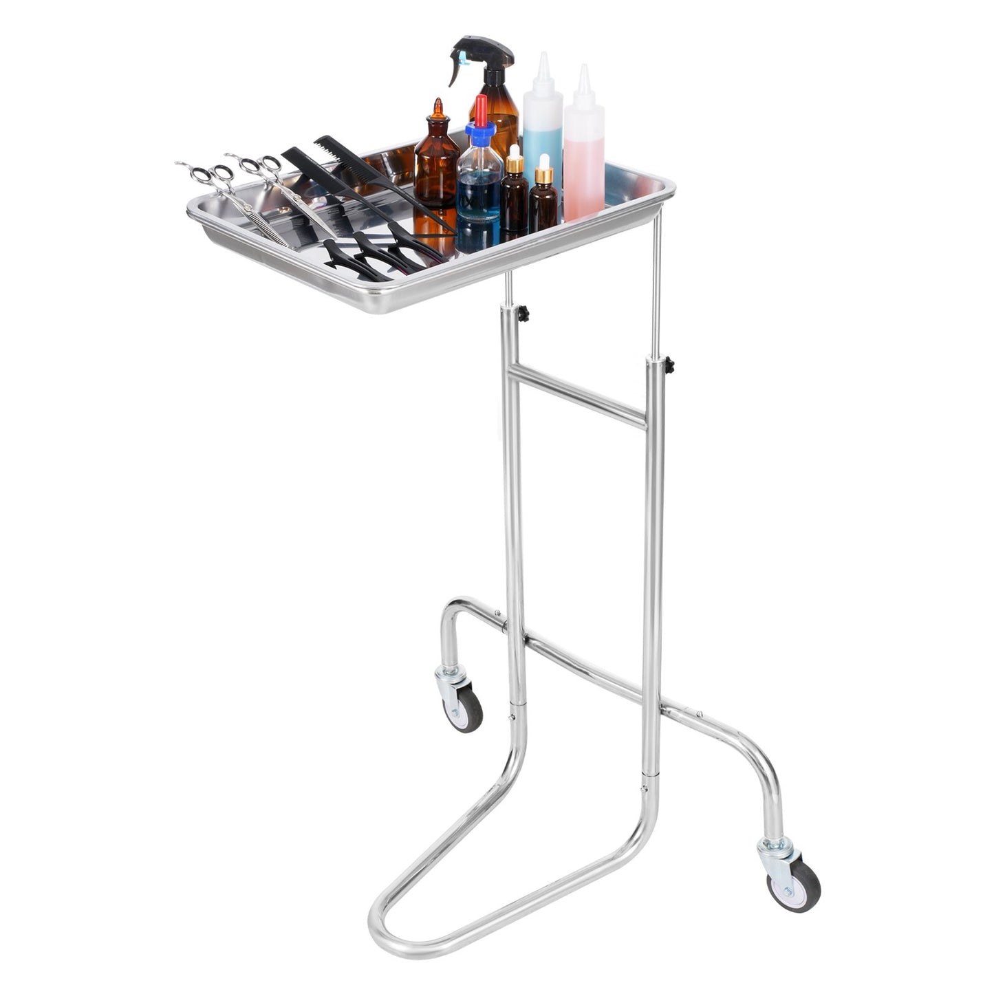 Stainless Steel Lab Cart with Single Tray & 2 Silent Wheels for Lab Clinic - Image 9