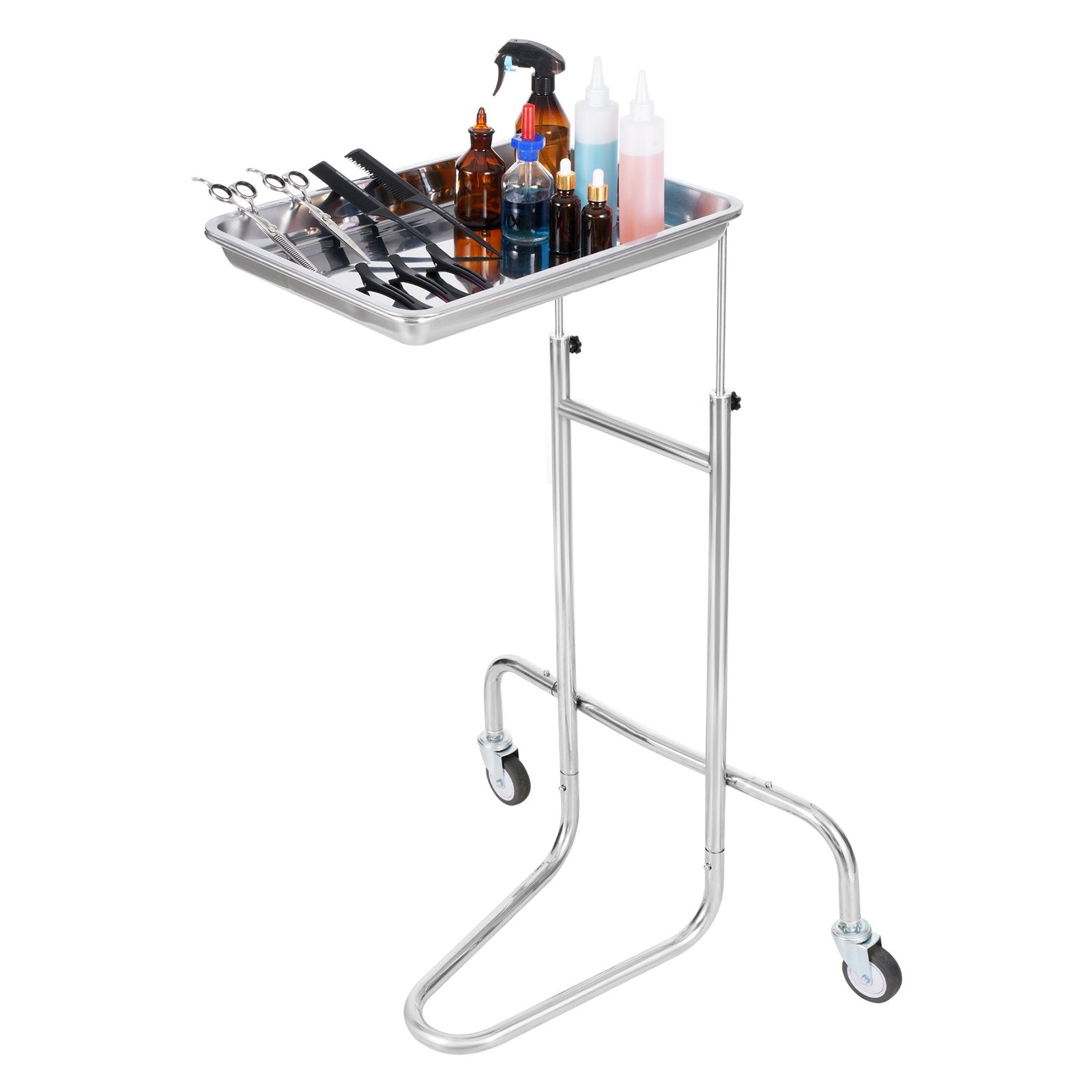 Stainless Steel Lab Cart with Single Tray & 2 Silent Wheels for Lab Clinic - Image 9