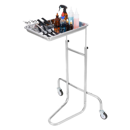Stainless Steel Lab Cart with Single Tray & 2 Silent Wheels for Lab Clinic - Image 9