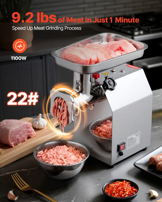 Commercial Electric Meat Grinder 9.2 Lbs/Min Sausage Stuffer Maker Kitchen - Image 2