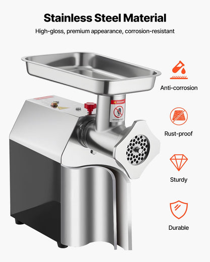 Commercial Electric Meat Grinder 9.2 Lbs/Min Sausage Stuffer Maker Kitchen - Image 5