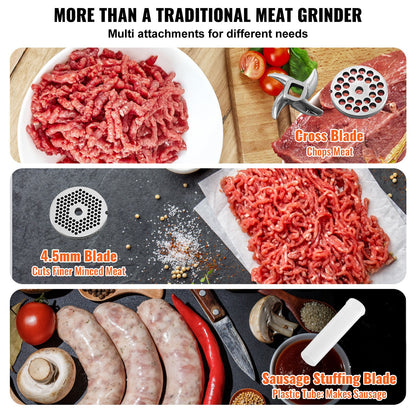 Commercial Electric Meat Grinder 21 Lbs/Min Sausage Stuffer Maker Kitchen - Image 3