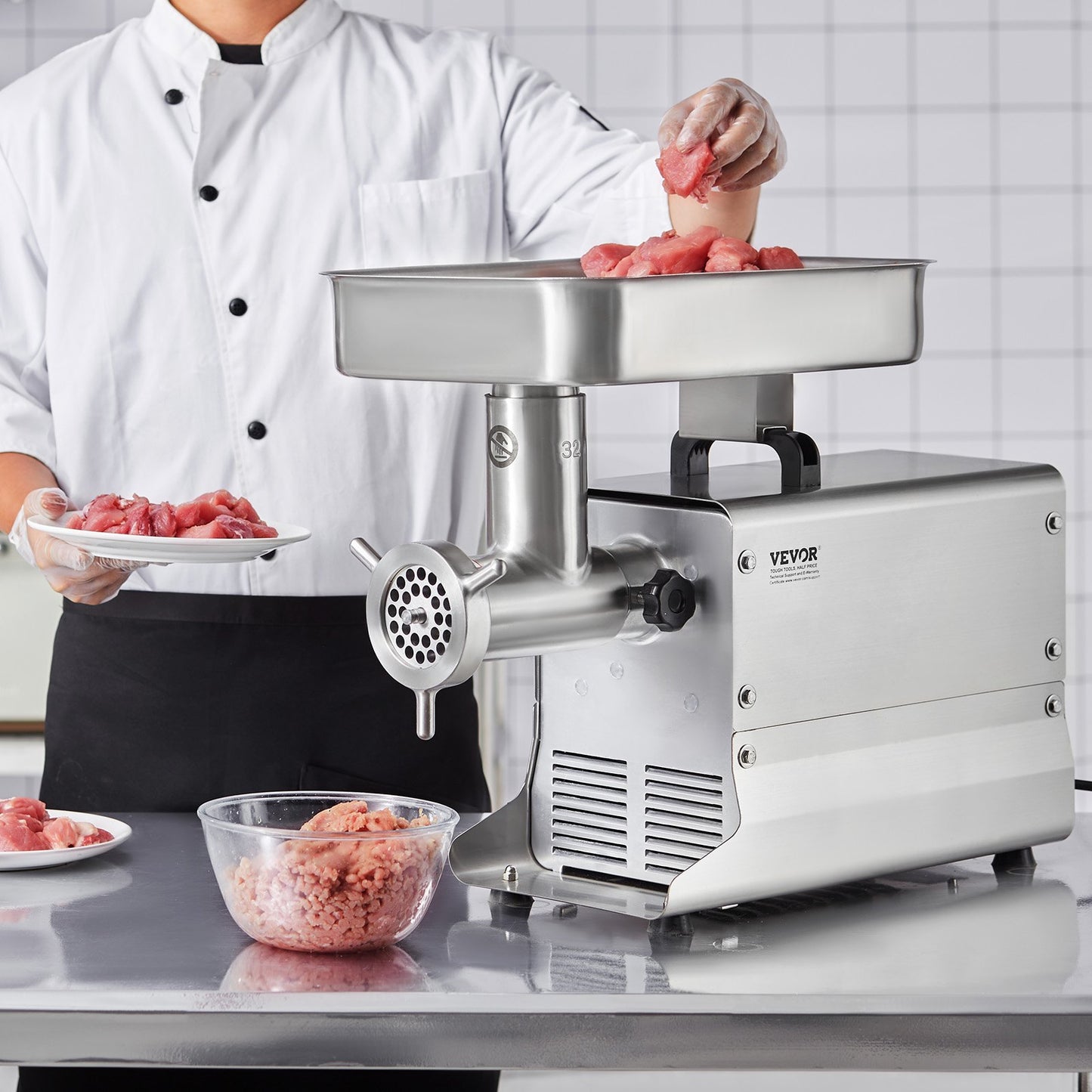 Commercial Electric Meat Grinder 21 Lbs/Min Sausage Stuffer Maker Kitchen - Image 8
