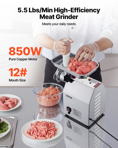 Commercial Electric Meat Grinder 5.5 Lbs/Min Sausage Stuffer Maker Kitchen - Image 2