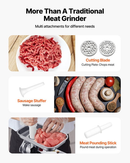 Commercial Electric Meat Grinder 5.5 Lbs/Min Sausage Stuffer Maker Kitchen - Image 3