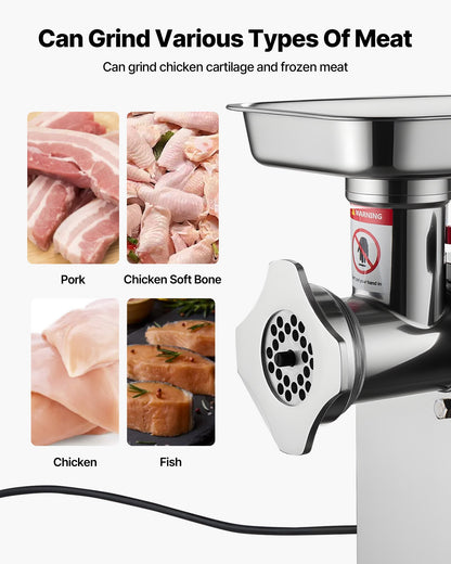 Commercial Electric Meat Grinder 5.5 Lbs/Min Sausage Stuffer Maker Kitchen - Image 4