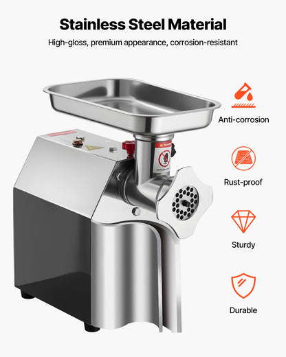 Commercial Electric Meat Grinder 5.5 Lbs/Min Sausage Stuffer Maker Kitchen - Image 5
