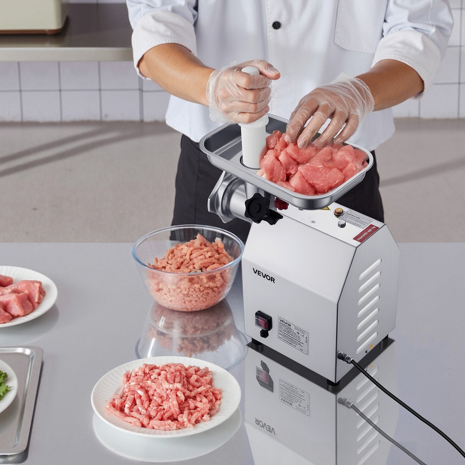 Commercial Electric Meat Grinder 5.5 Lbs/Min Sausage Stuffer Maker Kitchen - Image 8
