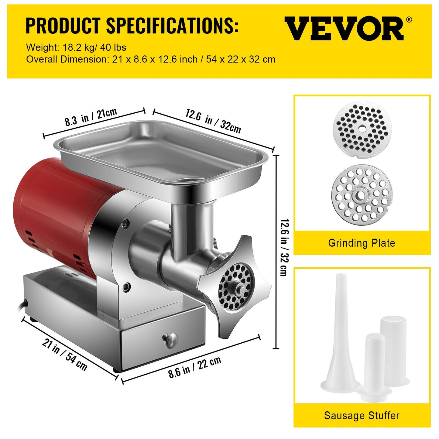 Electric Meat Grinder Machine Electric Meat Mincer 661 Lbs/Hour 1100W - Image 7