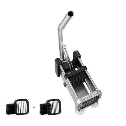 French Fry Cutter, Potato Slicer with 1/2-Inch and 3/8-Inch Stainless Steel Blades, Manual Potato Cutter Chopper with Suction Cups, Great for Potato, French Fries, Cucumber, Vegetables, Carrot