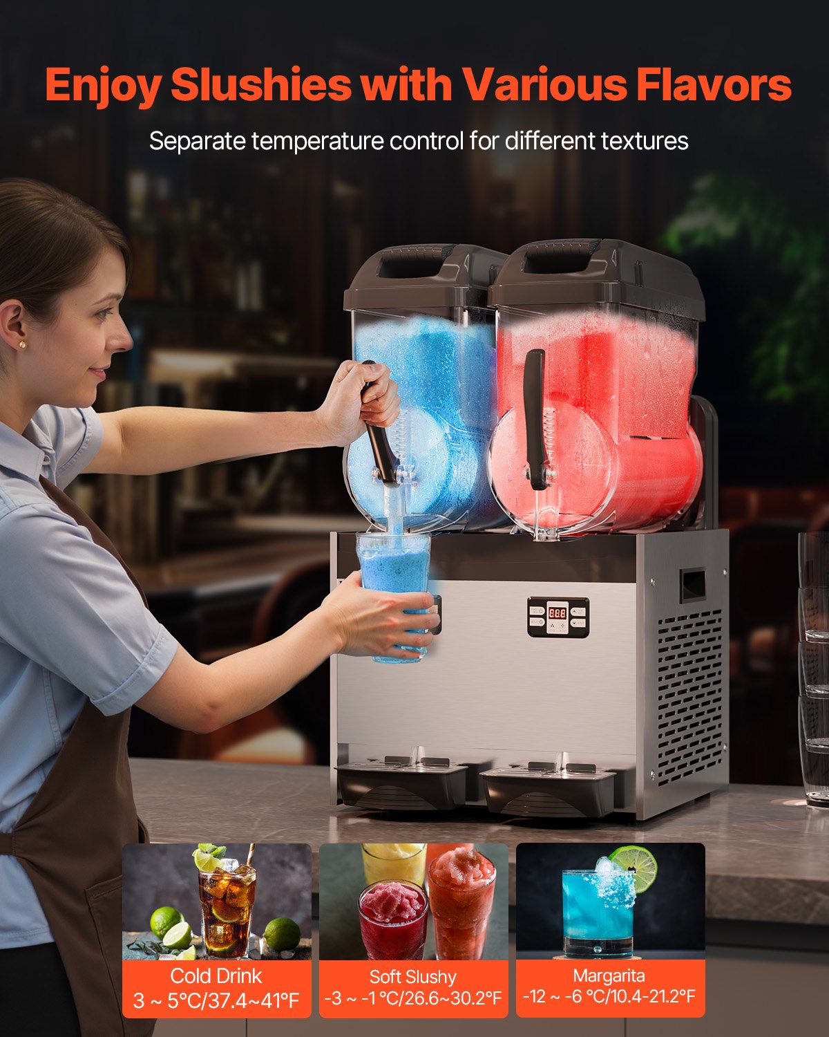 12Lx2 Tank Commercial Slushy Machine Margarita Smoothie Frozen Drink Maker - Image 3