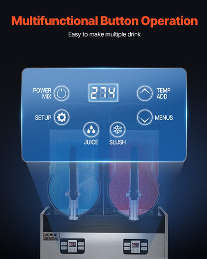 12Lx2 Tank Commercial Slushy Machine Margarita Smoothie Frozen Drink Maker - Image 4