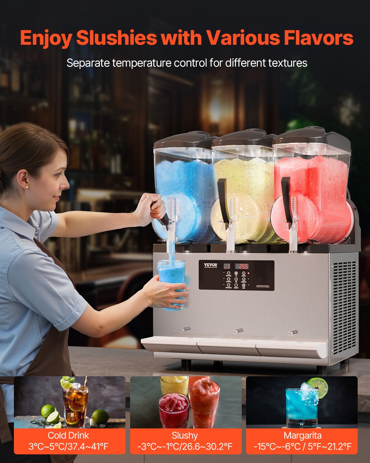 12Lx3 Tank Commercial Slushy Machine Margarita Smoothie Frozen Drink Maker - Image 3