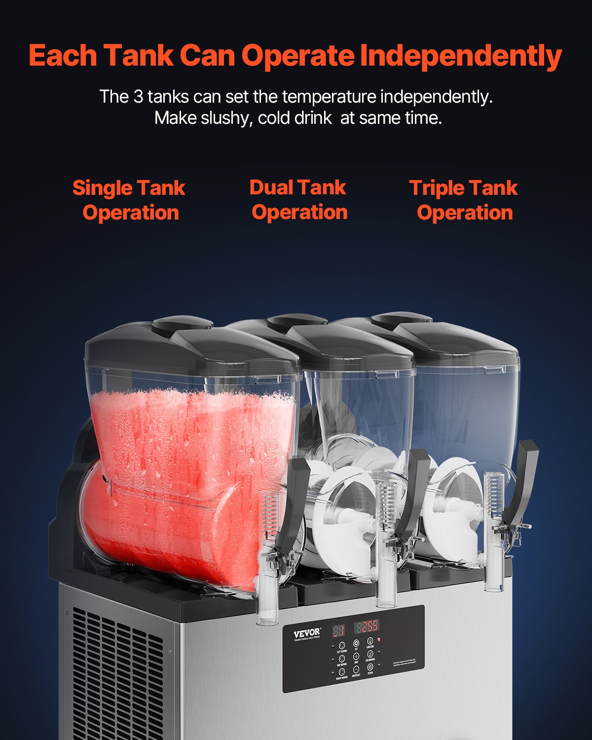 12Lx3 Tank Commercial Slushy Machine Margarita Smoothie Frozen Drink Maker - Image 5