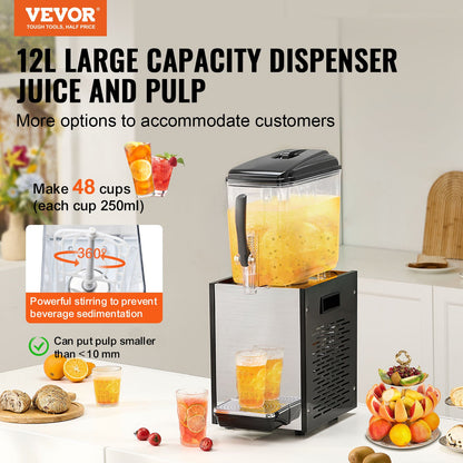 Commercial Beverage Dispenser 12L Cold Juice Ice Drink Dispenser for Party - Image 2