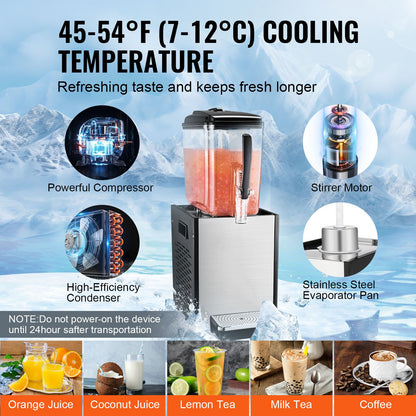 Commercial Beverage Dispenser 12L Cold Juice Ice Drink Dispenser for Party - Image 3