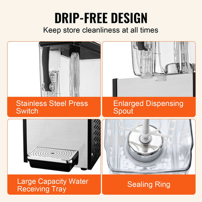 Commercial Beverage Dispenser 12L Cold Juice Ice Drink Dispenser for Party - Image 5