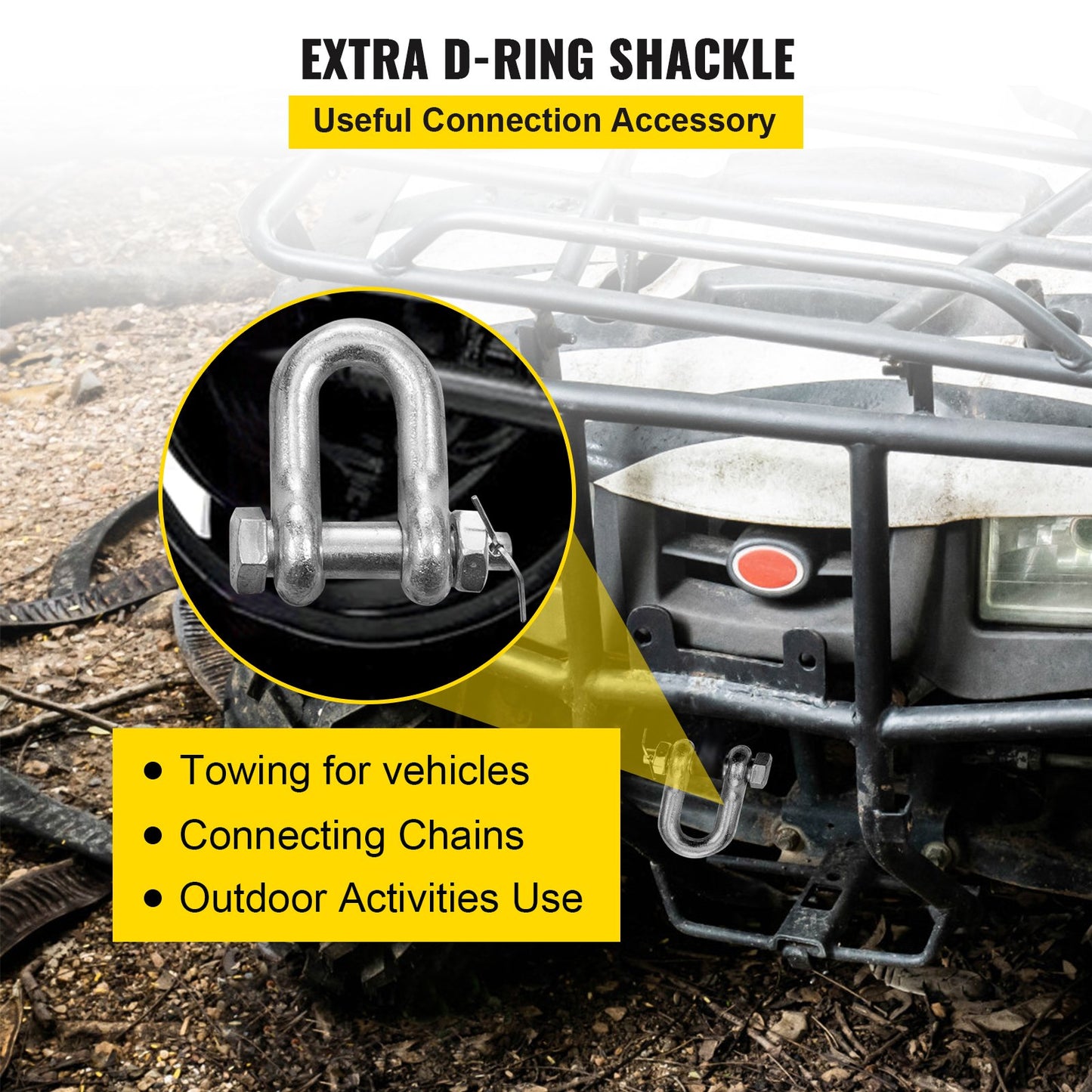 V Bridle Chain, 5/16 in x 2 ft Tow Chain Bridle, Grade 80 V-Bridle Transport Chain, 9260 Lbs Break Strength with TJ Hooks & Grab Hooks, Heavy Duty Pear Link Connector and Chain Shorteners - Image 6