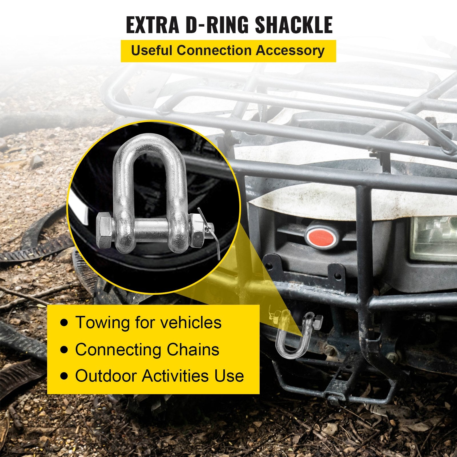 V Bridle Chain, 5/16 in x 2 ft Tow Chain Bridle, Grade 80 V-Bridle Transport Chain, 9260 Lbs Break Strength with TJ Hooks & Grab Hooks, Heavy Duty Pear Link Connector and Chain Shorteners - Image 6