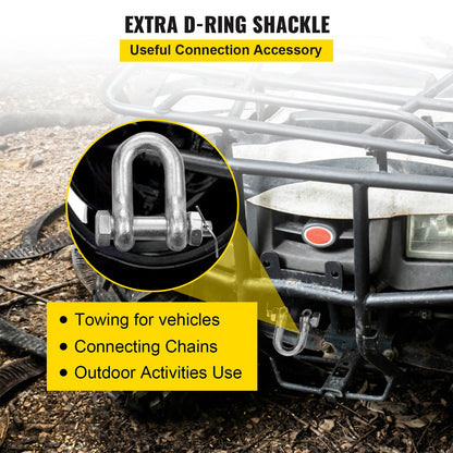 V Bridle Chain, 5/16 in x 2 ft Tow Chain Bridle, Grade 80 V-Bridle Transport Chain, 9260 Lbs Break Strength with TJ Hooks & Grab Hooks, Heavy Duty Pear Link Connector and Chain Shorteners - Image 6