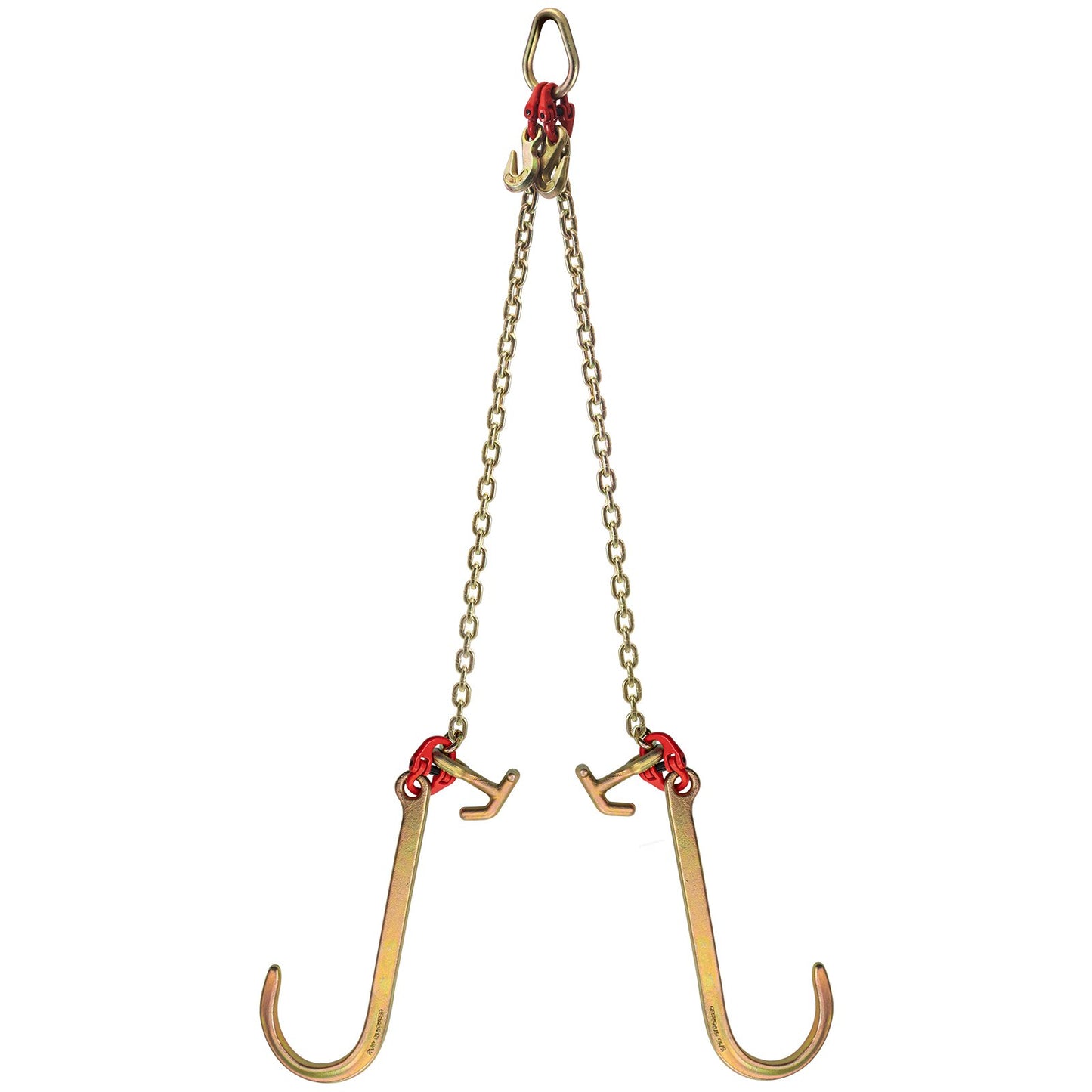 V Bridle Chain, 5/16 in x 2 ft Tow Chain Bridle, Grade 80 V-Bridle Transport Chain, 9260 Lbs Break Strength with TJ Hooks & Grab Hooks, Heavy Duty Pear Link Connector and Chain Shorteners - Image 9