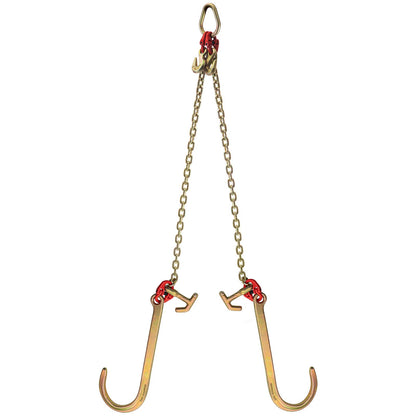 V Bridle Chain, 5/16 in x 2 ft Tow Chain Bridle, Grade 80 V-Bridle Transport Chain, 9260 Lbs Break Strength with TJ Hooks & Grab Hooks, Heavy Duty Pear Link Connector and Chain Shorteners - Image 9