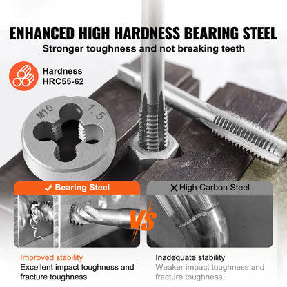 Tap and Die Set 110Pcs Metric Size M2 to M18 Bearing Steel Threading Tool - Image 2