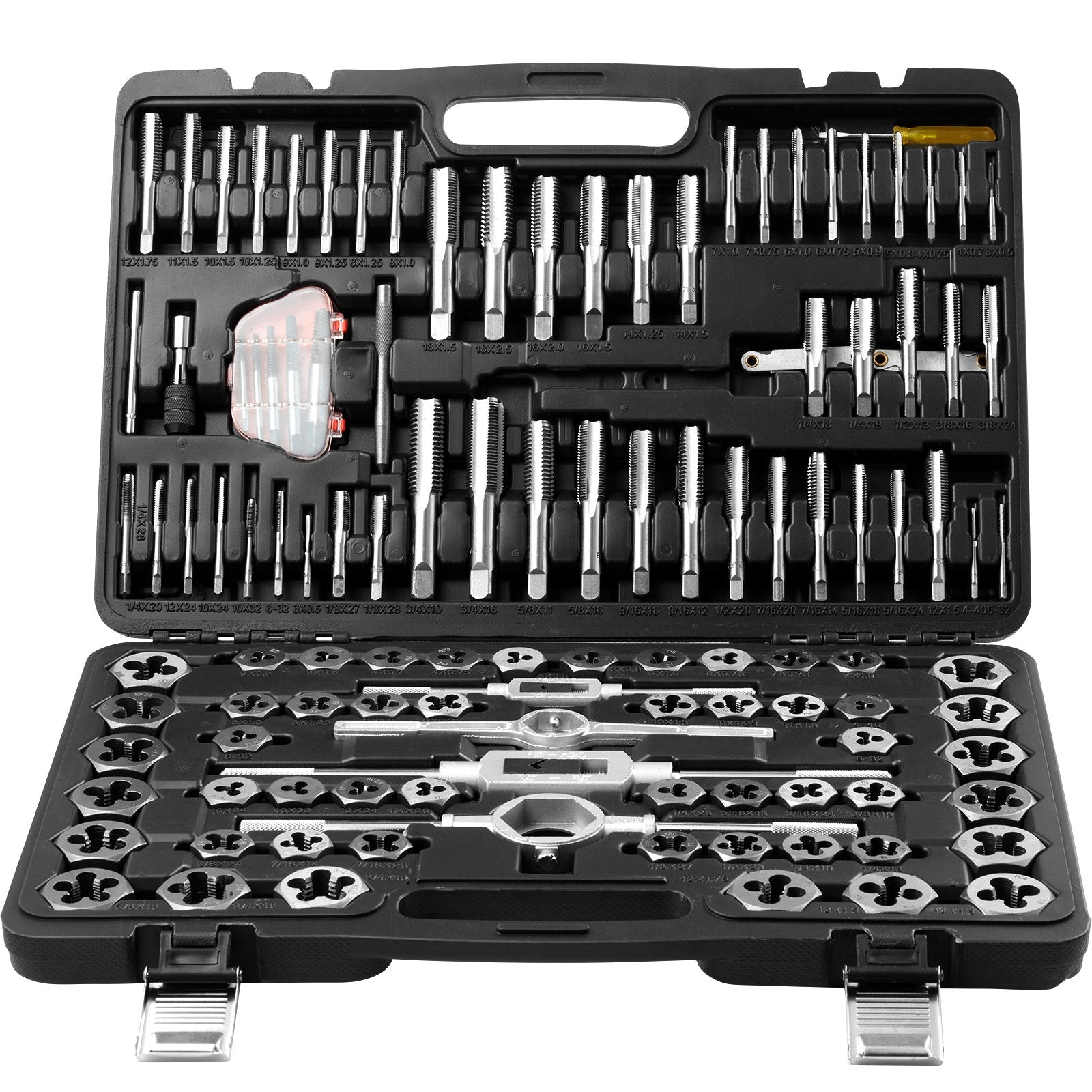Tap and Die Set, 116-Piece Include Metric and SAE Size, Bearing Steel Taps and Dies, Essential Threading Tool for Cutting External Internal Threads, with Complete Accessories and Storage Case - Image 9