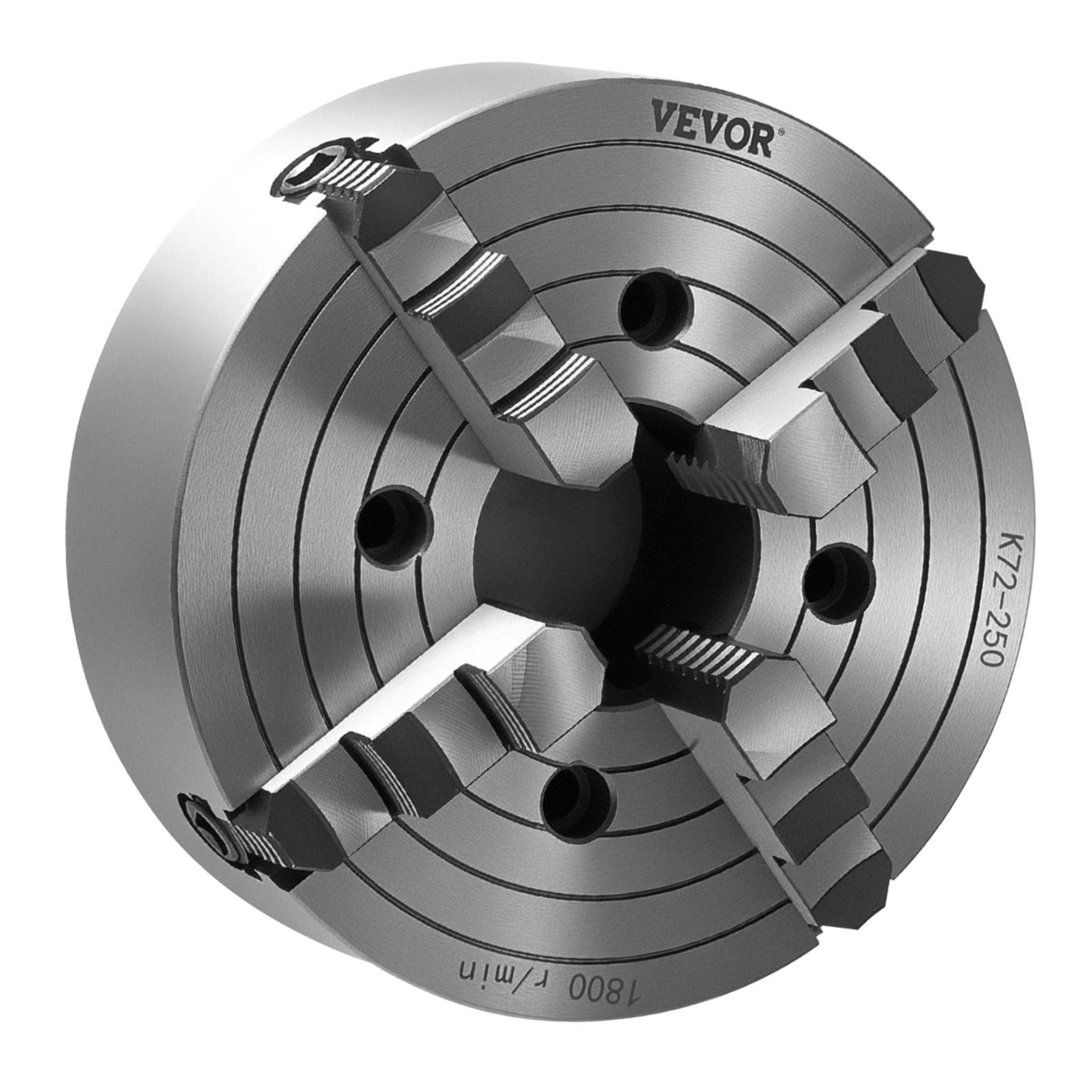 4-Jaw Lathe Chuck, 10 in (250 mm), Lathe Chuck, 0.6-9.84 in (15-250 mm) Clamping Range with T-key Fixing Screws Reversible Jaws, HT300 Cast Iron Material, Internal External for Wood Metal Lathe - Image 9