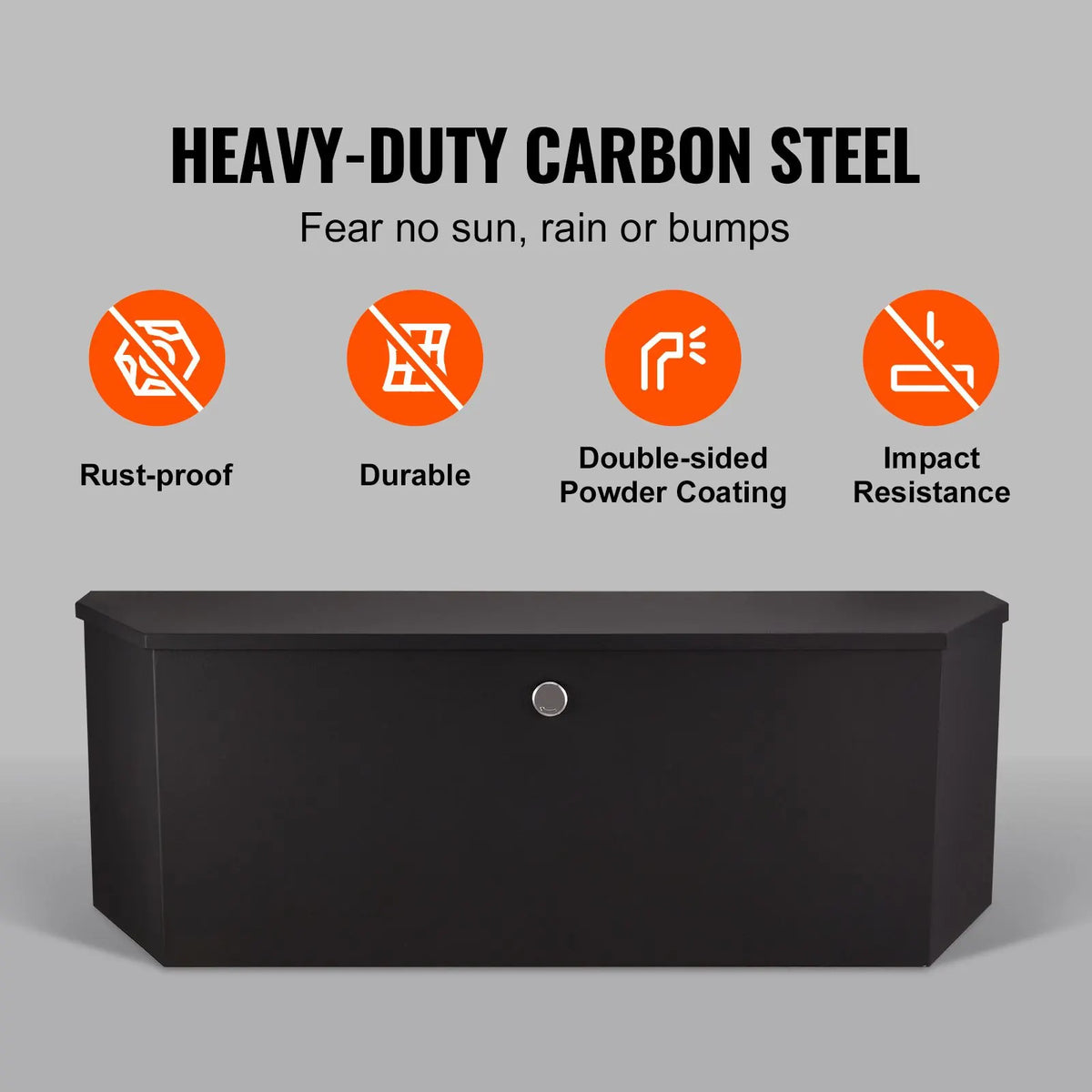 Trailer Tongue Box, Carbon Steel Tongue Box Tool Chest, Heavy Duty Trailer Box Storage with Lock and Keys, Utility Trailer Tongue Tool Box for Pickup Truck Bed, RV Trailer, 91.44cmx30.48 cmx30.4 - Image 2