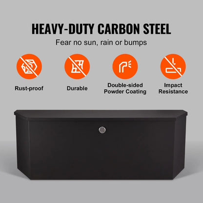 Trailer Tongue Box, Carbon Steel Tongue Box Tool Chest, Heavy Duty Trailer Box Storage with Lock and Keys, Utility Trailer Tongue Tool Box for Pickup Truck Bed, RV Trailer, 91.44cmx30.48 cmx30.4 - Image 2