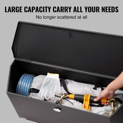 Trailer Tongue Box, Carbon Steel Tongue Box Tool Chest, Heavy Duty Trailer Box Storage with Lock and Keys, Utility Trailer Tongue Tool Box for Pickup Truck Bed, RV Trailer, 91.44cmx30.48 cmx30.4 - Image 3