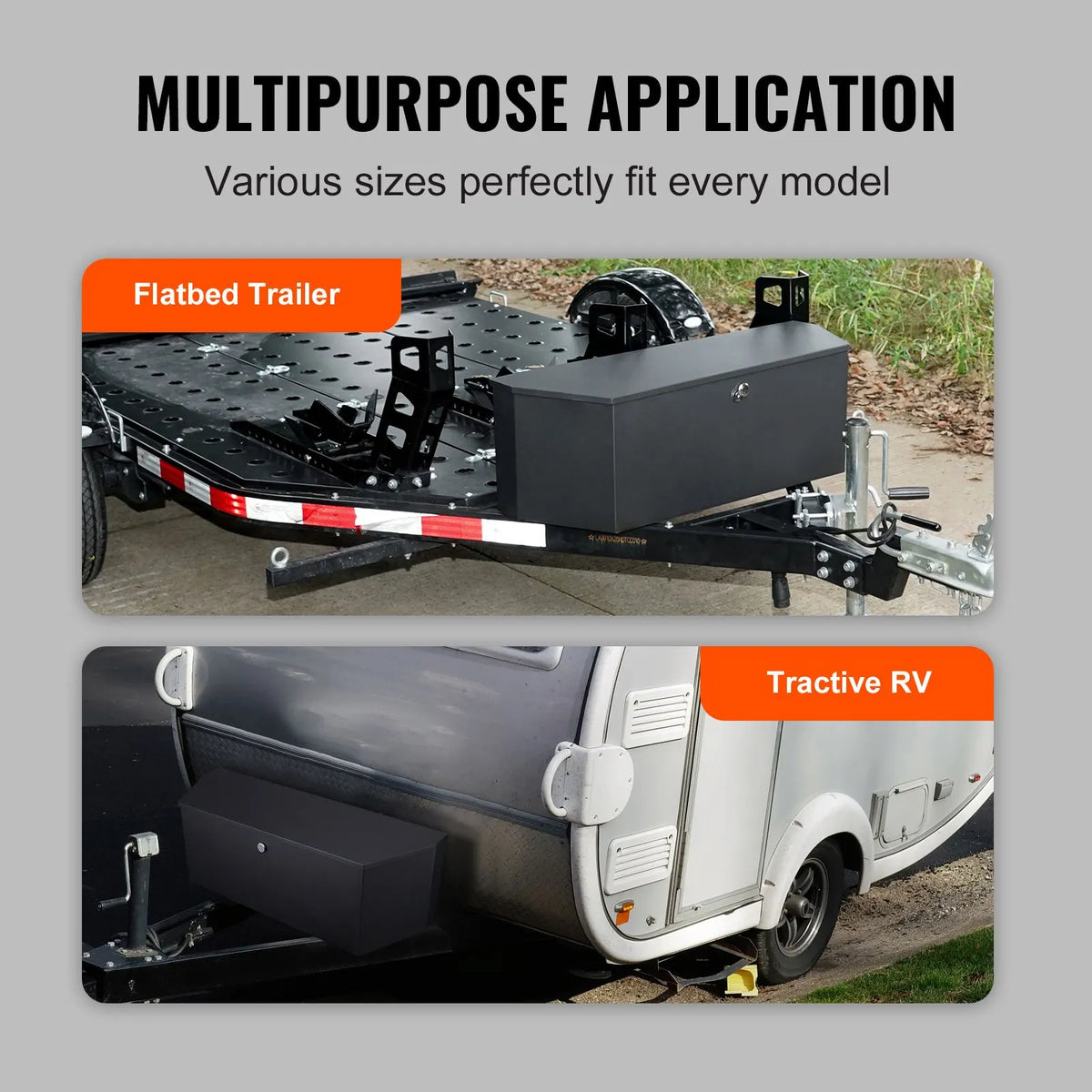 Trailer Tongue Box, Carbon Steel Tongue Box Tool Chest, Heavy Duty Trailer Box Storage with Lock and Keys, Utility Trailer Tongue Tool Box for Pickup Truck Bed, RV Trailer, 91.44cmx30.48 cmx30.4 - Image 6