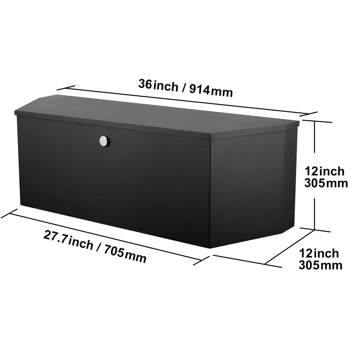 Trailer Tongue Box, Carbon Steel Tongue Box Tool Chest, Heavy Duty Trailer Box Storage with Lock and Keys, Utility Trailer Tongue Tool Box for Pickup Truck Bed, RV Trailer, 91.44cmx30.48 cmx30.4 - Image 8