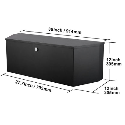 Trailer Tongue Box, Carbon Steel Tongue Box Tool Chest, Heavy Duty Trailer Box Storage with Lock and Keys, Utility Trailer Tongue Tool Box for Pickup Truck Bed, RV Trailer, 91.44cmx30.48 cmx30.4 - Image 8