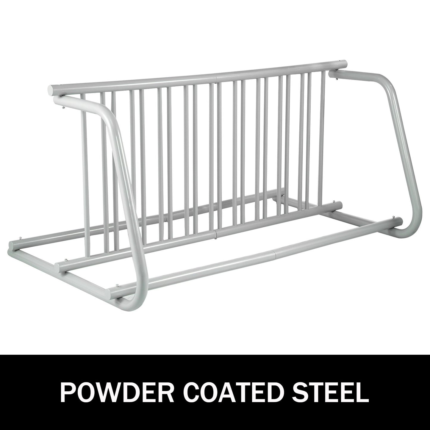 10 Holders Floor Bike Rack, 59" Length All-Steel Grid Bike Rack, 10-Bike Capacity Dual-Side Storage Stand for Garages Streets Yards Bike Events - Image 2