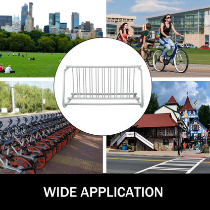 10 Holders Floor Bike Rack, 59" Length All-Steel Grid Bike Rack, 10-Bike Capacity Dual-Side Storage Stand for Garages Streets Yards Bike Events - Image 7