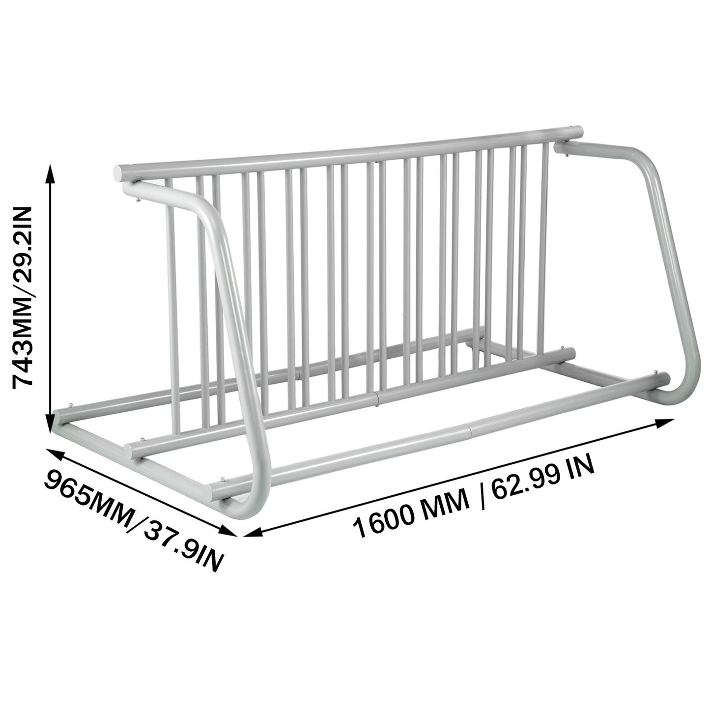 10 Holders Floor Bike Rack, 59" Length All-Steel Grid Bike Rack, 10-Bike Capacity Dual-Side Storage Stand for Garages Streets Yards Bike Events - Image 8