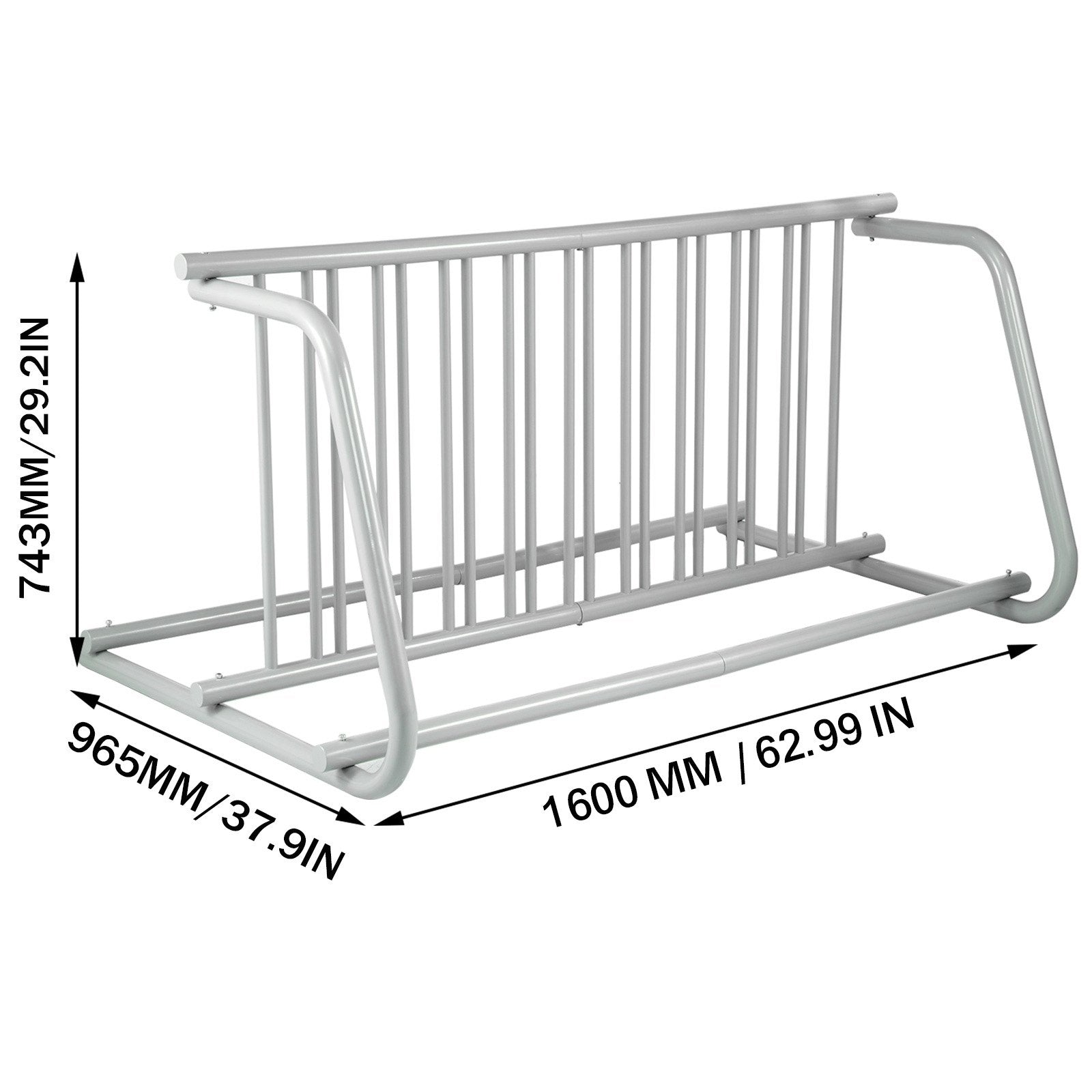 10 Holders Floor Bike Rack, 59" Length All-Steel Grid Bike Rack, 10-Bike Capacity Dual-Side Storage Stand for Garages Streets Yards Bike Events - Image 8