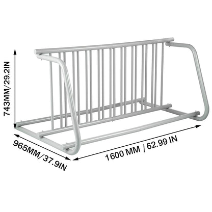 10 Holders Floor Bike Rack, 59" Length All-Steel Grid Bike Rack, 10-Bike Capacity Dual-Side Storage Stand for Garages Streets Yards Bike Events - Image 8