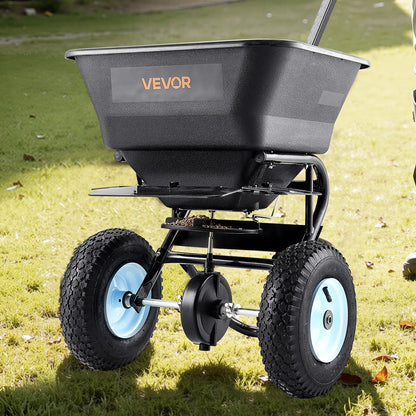 Lawn Spreader, 100LBS Capacity, Walk-Behind Push Spreader, 0-9.8ft Spreading Width, 13 in All Terrain Pneumatic Tires, Fertilizer Spreaders with Hopper Grate, for Seed Salt Ice Melt - Image 8