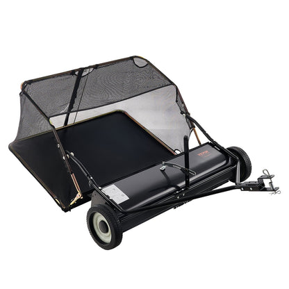 106.6 cm Lawn Sweeper Tow Behind, 12 cu.ft. Large Pull Behind Grass Sweeper, Heavy Duty Leaf & Grass Collector with Dumping Rope Design, Adjustable Sweeping Height for Picking Up Debris & Grass - Image 9