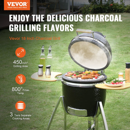 Portable Charcoal Grill, Propane Gas Grills with Cover and Cart, Heavy Duty Stainless Steel BBQ Grill, Mini Smoker for Outdoor Cooking, Barbecue Camping, Picnic, and Backyard, Black - Image 2