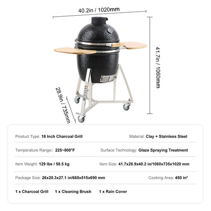 Portable Charcoal Grill, Propane Gas Grills with Cover and Cart, Heavy Duty Stainless Steel BBQ Grill, Mini Smoker for Outdoor Cooking, Barbecue Camping, Picnic, and Backyard, Black - Image 7