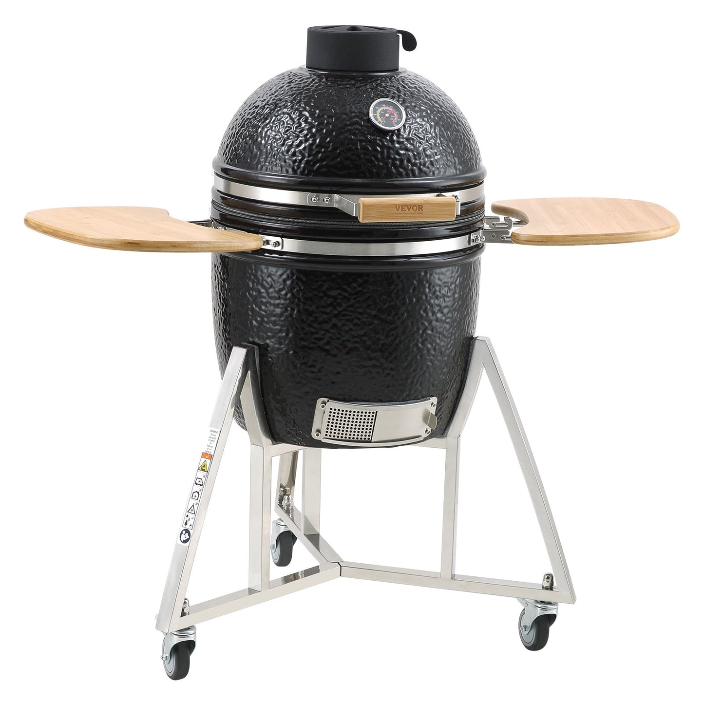 Portable Charcoal Grill, Propane Gas Grills with Cover and Cart, Heavy Duty Stainless Steel BBQ Grill, Mini Smoker for Outdoor Cooking, Barbecue Camping, Picnic, and Backyard, Black - Image 9