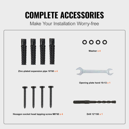 1-3 Step Handrail Railing for Steps Steel 150 kg Capacity with Screw Kit - Image 6