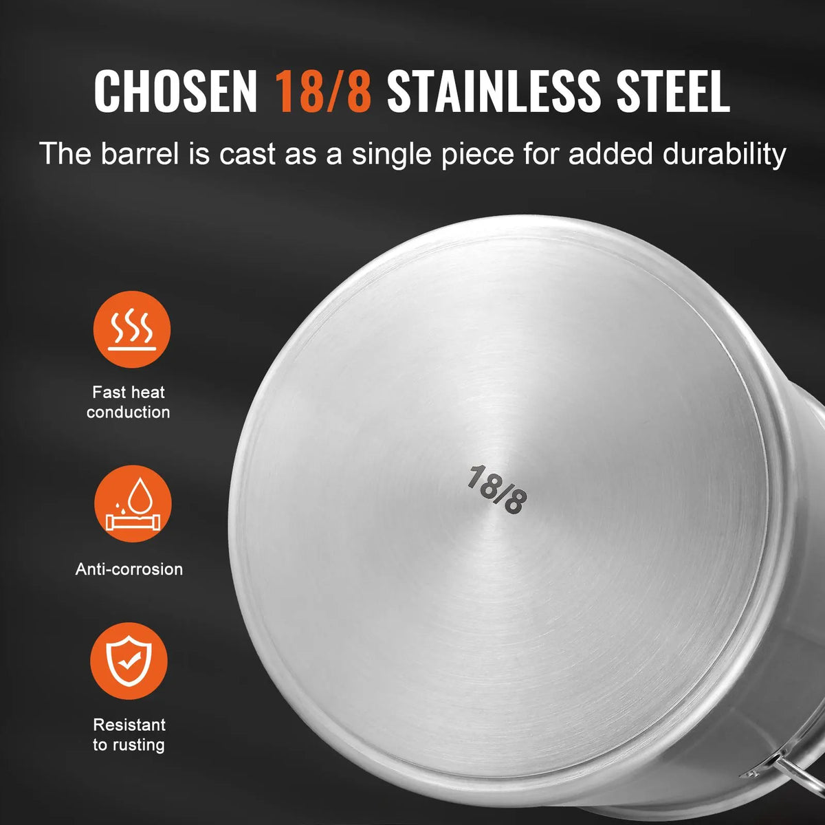 Stainless Steel Stockpot, 42 Quart Large Cooking Pots, Multipurpose Cookware Sauce Pot with Lid & Handle, Heavy Duty Commercial Grade Stock Pot, Sanding Treatment, for Large Groups Events Silver - Image 3